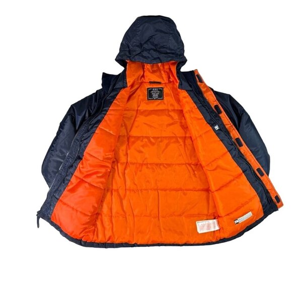 NIKE Youth Reversible Puffer Vest & Jacket Combo Lot Orange Blue Plaid w/ Skull - Picture 5 of 16